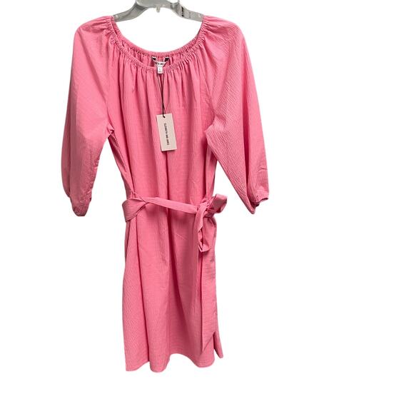 Elizabeth and James NEW Pink Textured Dress Size Large Womens Belted Bubblegum - Picture 1 of 6